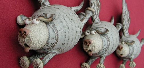  flying pottery dogs 