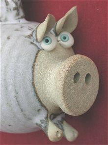  Pottery Flying Pigs - set of three 