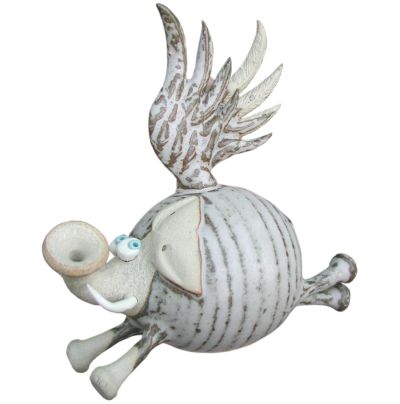  Pottery Flying Elephants - set of three 
