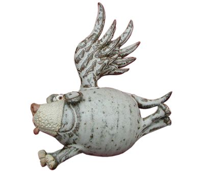  Pottery Flying Dogs - set of three 
