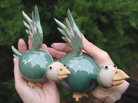  Pottery Flying Ducks - set of three 