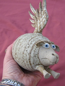  Pottery Flying Sheep - set of three 