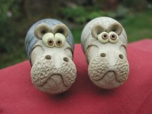  Collectable Miniature Pottery Hippo - standing 