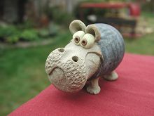  Collectable Miniature Pottery Hippo - standing 