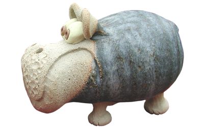  Collectable Miniature Pottery Hippo - standing 
