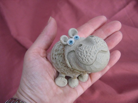  Collectable Miniature Pottery Hippo - seated
 