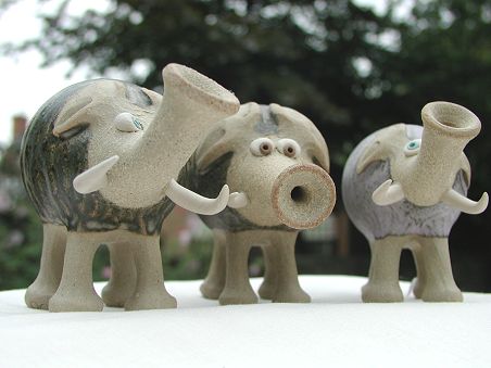  Collectable Miniature Pottery Trumpet Elephant 