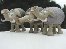 Collectable Miniature Pottery Trumpet Elephant 