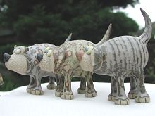  Collectable Miniature Pottery Leggy Dog - standing 
