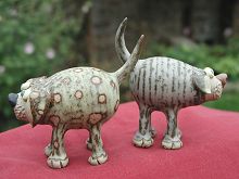  Collectable Miniature Pottery Leggy Dog - standing 