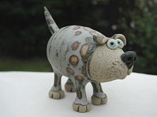  Collectable Miniature Pottery Leggy Dog - standing 