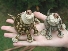  Collectable Miniature Pottery Leggy Dog - seated 