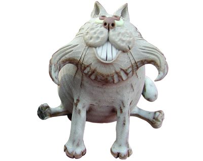  Pottery Leggy Cat - sitting 