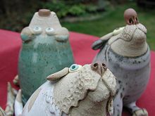  Pottery Leggy Dog - sitting 
