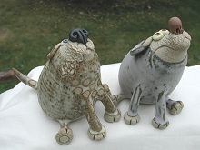  Pottery Leggy Dog - sitting 