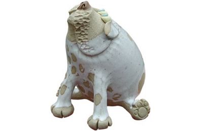  Pottery Leggy Dog - sitting 
