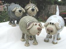  Pottery Leggy Dog - standing 