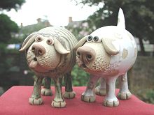  Pottery Leggy Dog - standing 
