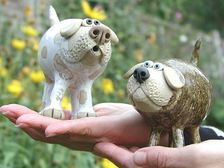  Pottery Leggy Dog - standing 