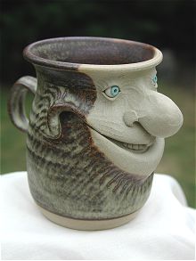  Face Mug - half pint smiling 