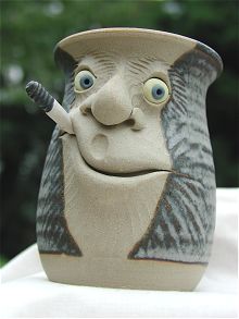  Face Mug - half pint with ciggy 