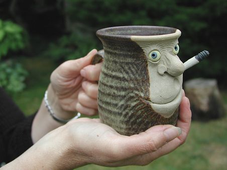  Face Mug - half pint with ciggy 