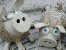  Large Piggy / Cat / Mouse Plate 