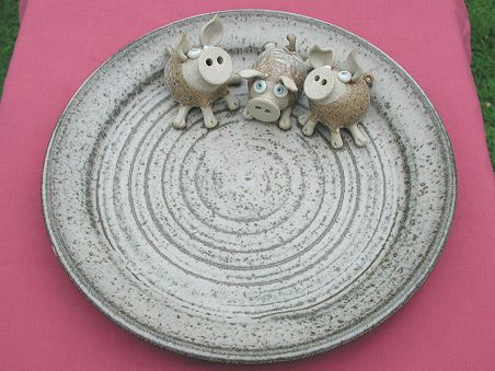  Large Piggy / Cat / Mouse Plate 