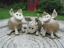  Large Piggy / Cat / Mouse Plate 