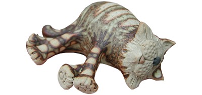  Collectable Miniature Pottery Sleeping Cat 
