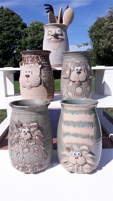  Utensil Holder - Cat Design 