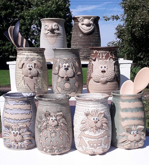  Utensil Holder - Cat Design 