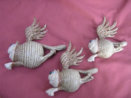  Pottery Flying Cats 